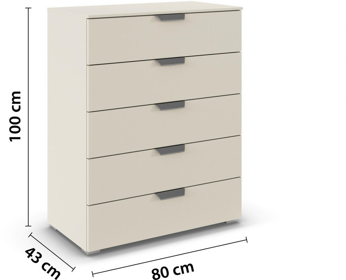 KOMMODE  in 80/100/43 cm  - Chromfarben/Champagner, Design, Holzwerkstoff/Metall (80/100/43cm) - Carryhome