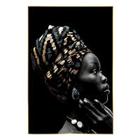 GLASBILD Frauen 80/120 cm  - Goldfarben/Schwarz, Basics, Glas/Holz (80/120cm)