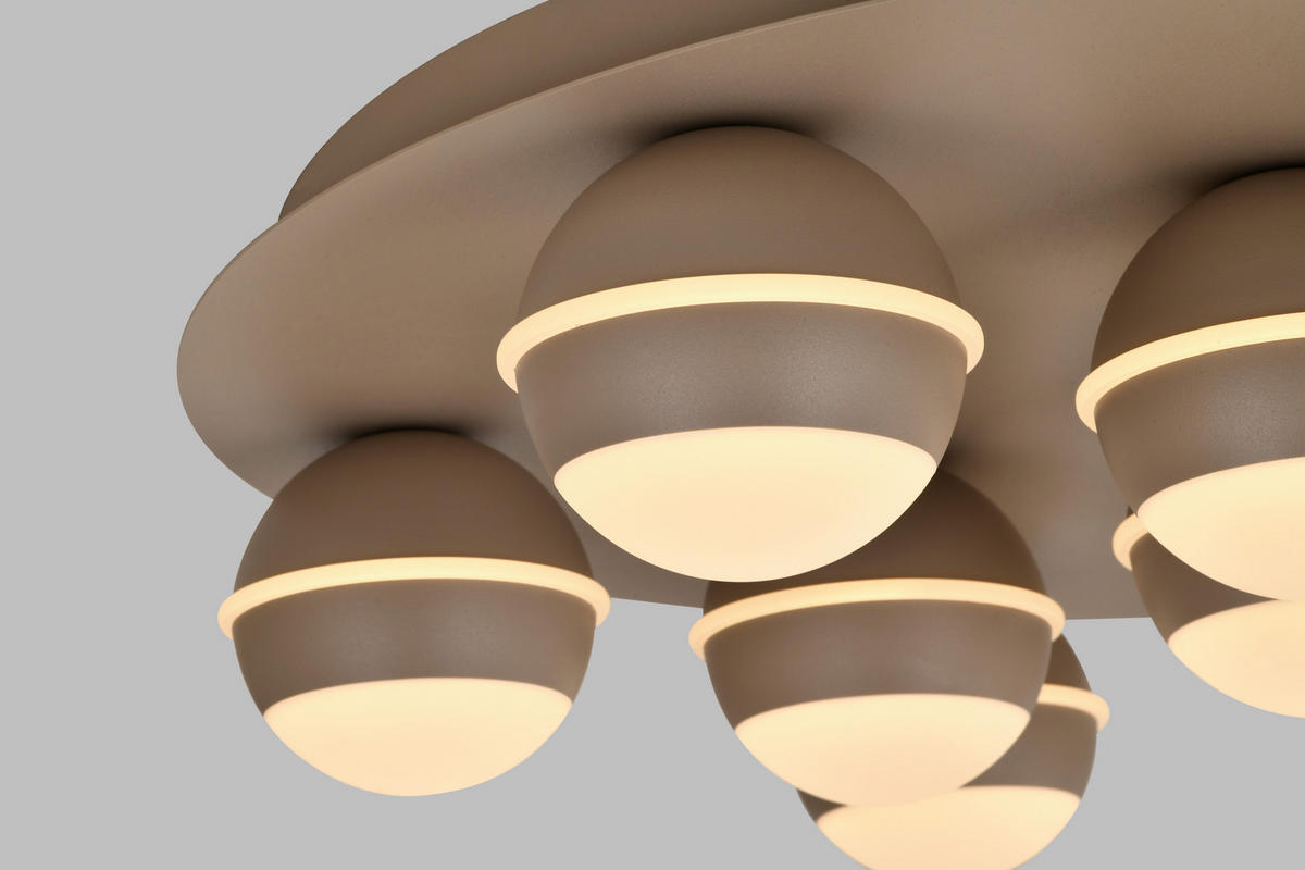 LED-DECKENLEUCHTE Biarritz 60/60/14 cm  - Sandfarben, Design, Kunststoff/Metall (60/60/14cm)