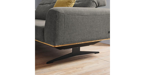 3-SITZER-SOFA Struktur Dunkelgrau - Dunkelgrau/Schwarz, Design, Textil/Metall (205/76-97/102cm) - Novel