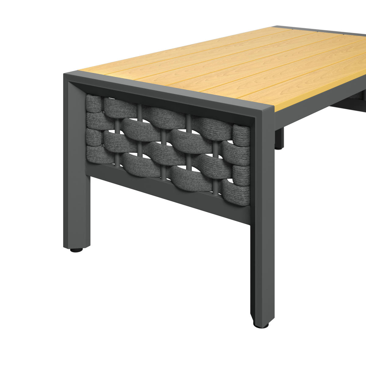 LOUNGEGARNITUR 4-teilig   290/73/153 cm Stahl  - Dunkelgrau/Grau, MODERN, Kunststoff/Textil (290/73/153cm) - Ambia Garden