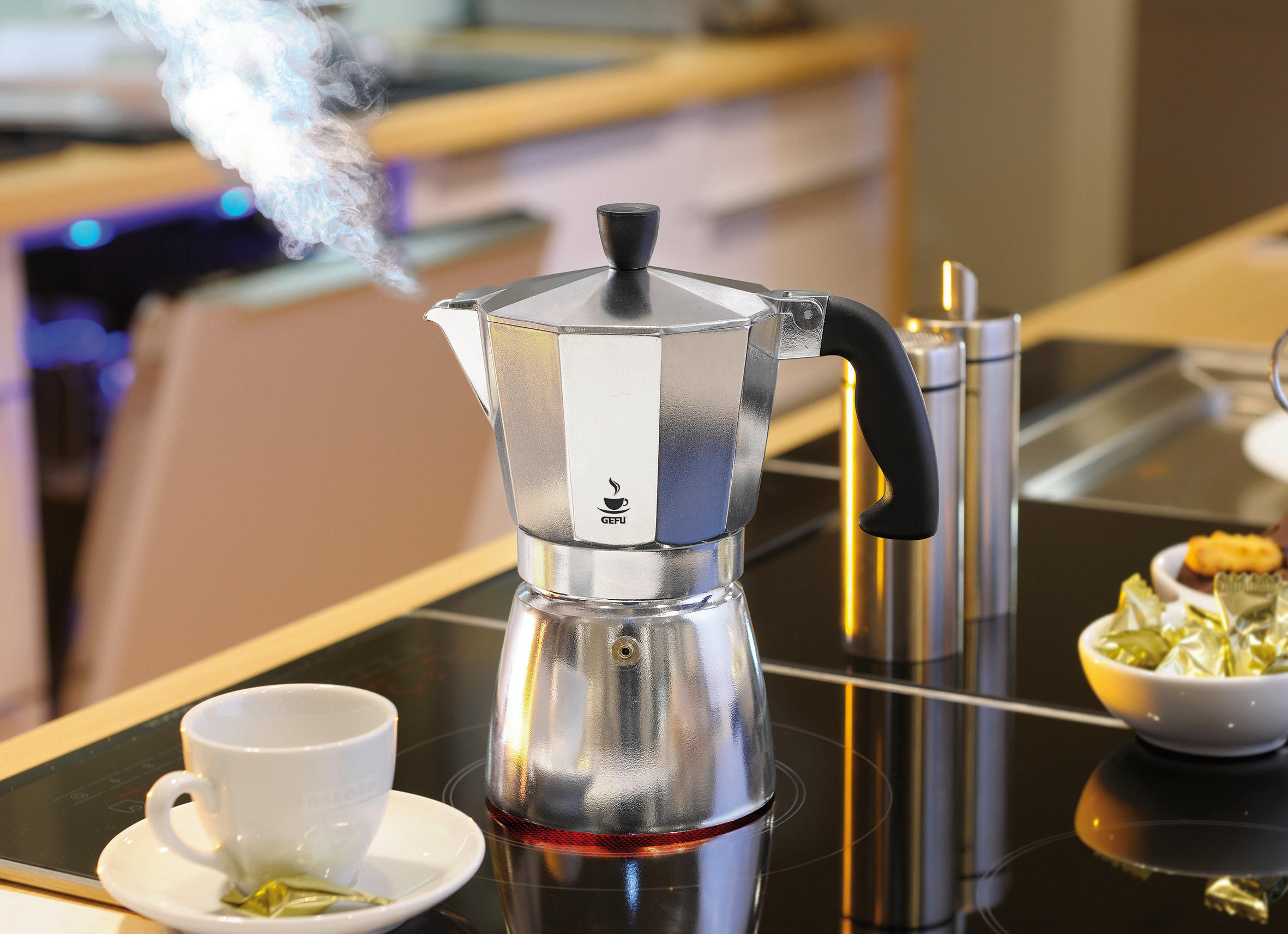 KUHALO ZA ESPRESSO Lucino - crna/boje aluminija, Basics, metal/plastika (15/10/20,5cm) - Gefu