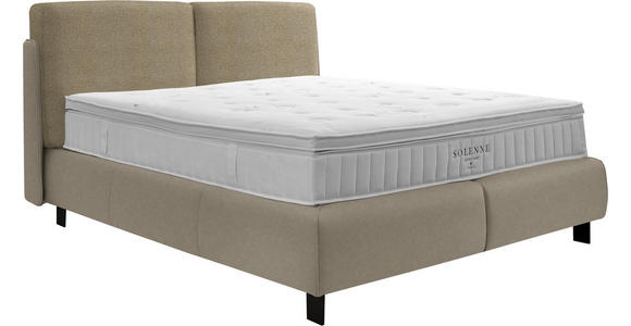 BOXSPRINGBETT 180/200 cm  in Beige  - Beige/Schwarz, Design, Textil/Metall (180/200cm) - Johann Jakob