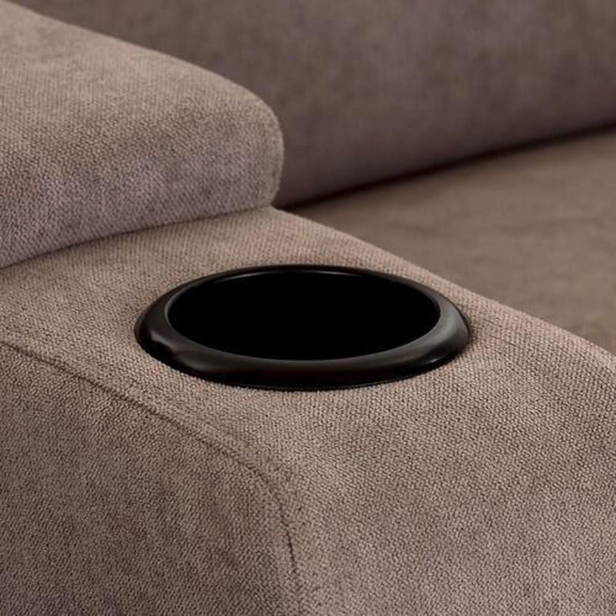 HEIMKINO-SOFA Mikrofaser Grau  - Schwarz/Grau, KONVENTIONELL, Kunststoff/Textil (164/107/90cm) - MID.YOU