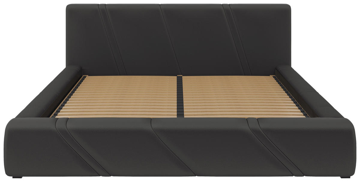 POLSTERBETT 180/200 cm,  in Anthrazit, gepolstertes Kopfteil, Lattenrost, Bettkasten,  - Anthrazit/Schwarz, Design, Holz/Kunststoff (180/200cm) - Chameo