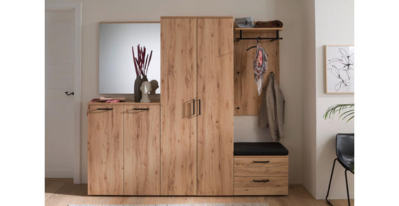 GARDEROBE 6-teilig in 220/200/38 cm - Buchefarben, KONVENTIONELL, Holzwerkstoff (220/200/38cm) - Moderano