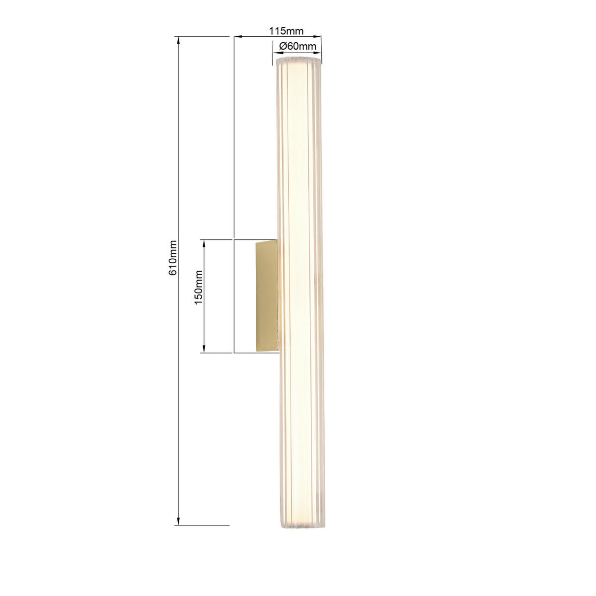 LED-WANDLEUCHTE Linea  61/6/11.5 cm  - Goldfarben, Design, Glas (61/6/11.5cm)