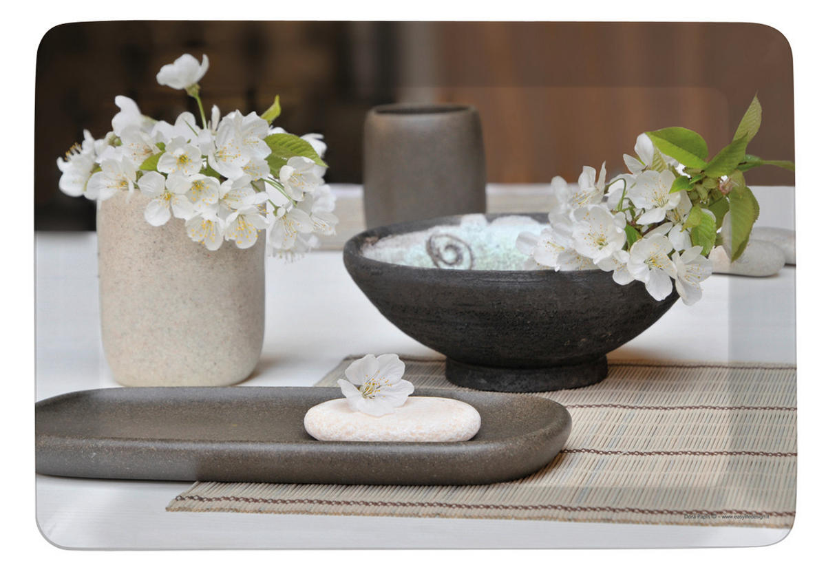 SERVIERTABLETT  31,5/45 cm   - Beige/Schwarz, Konventionell, Kunststoff (31,5/45cm) - Homeware