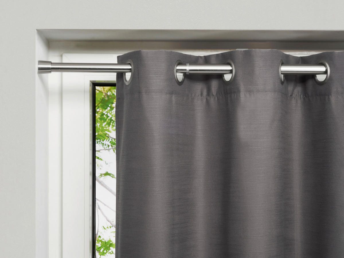 KLEMMSTANGE  - Grau Hochglanz, Design, Metall (120-220cm) - Homeware