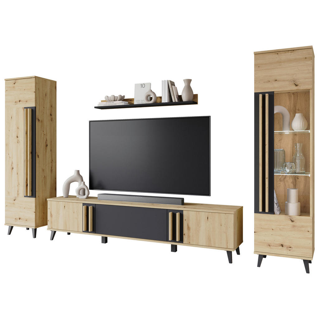 Wohnwand Helsinki 02 Eiche Artisan B: 260 cm