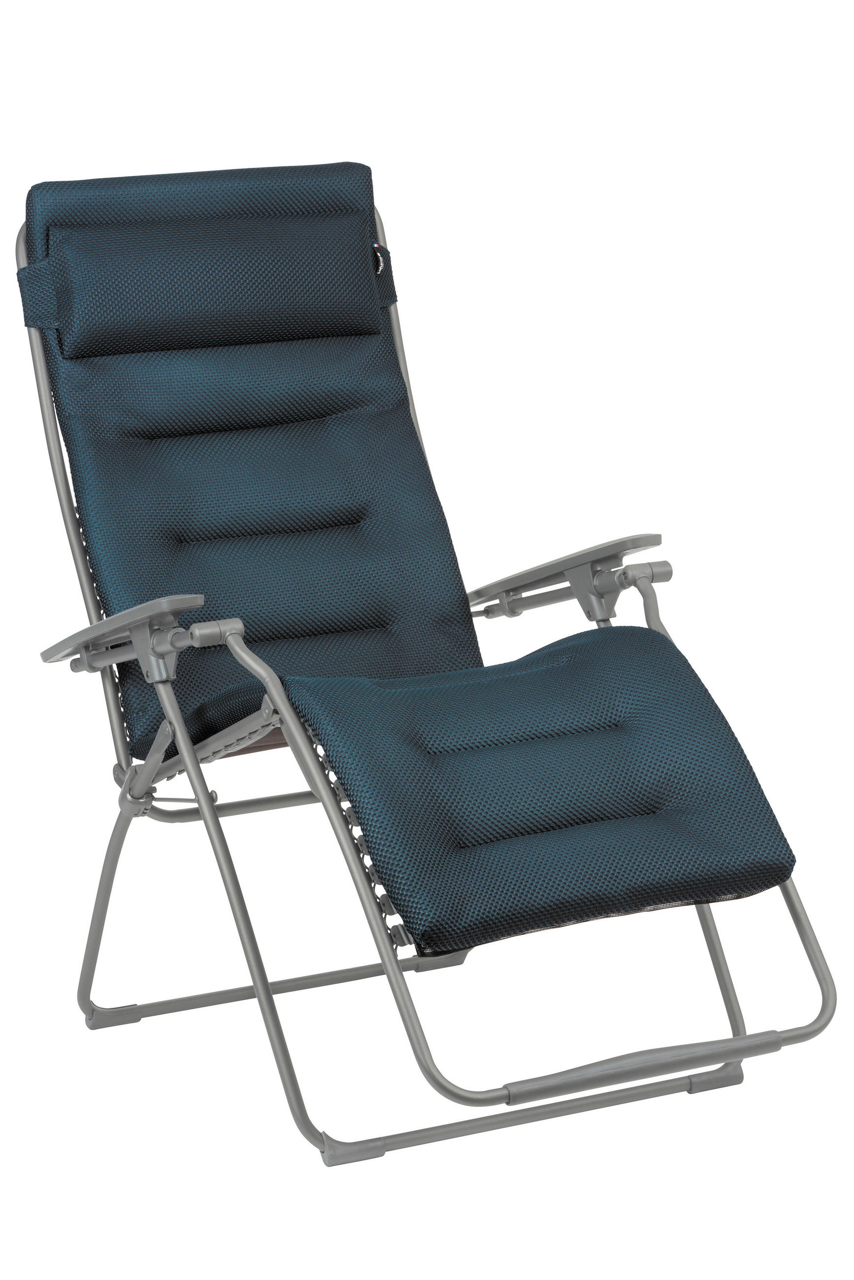 GARTEN-RELAXSESSEL Stahl  - Titanfarben/Dunkelblau, Basics, Kunststoff/Textil (76/123/97cm) - Lafuma Mobilier