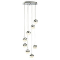 LED-HÄNGELEUCHTE 35/35/155 cm  - Klar/Chromfarben, Design, Glas/Textil (35/35/155cm)