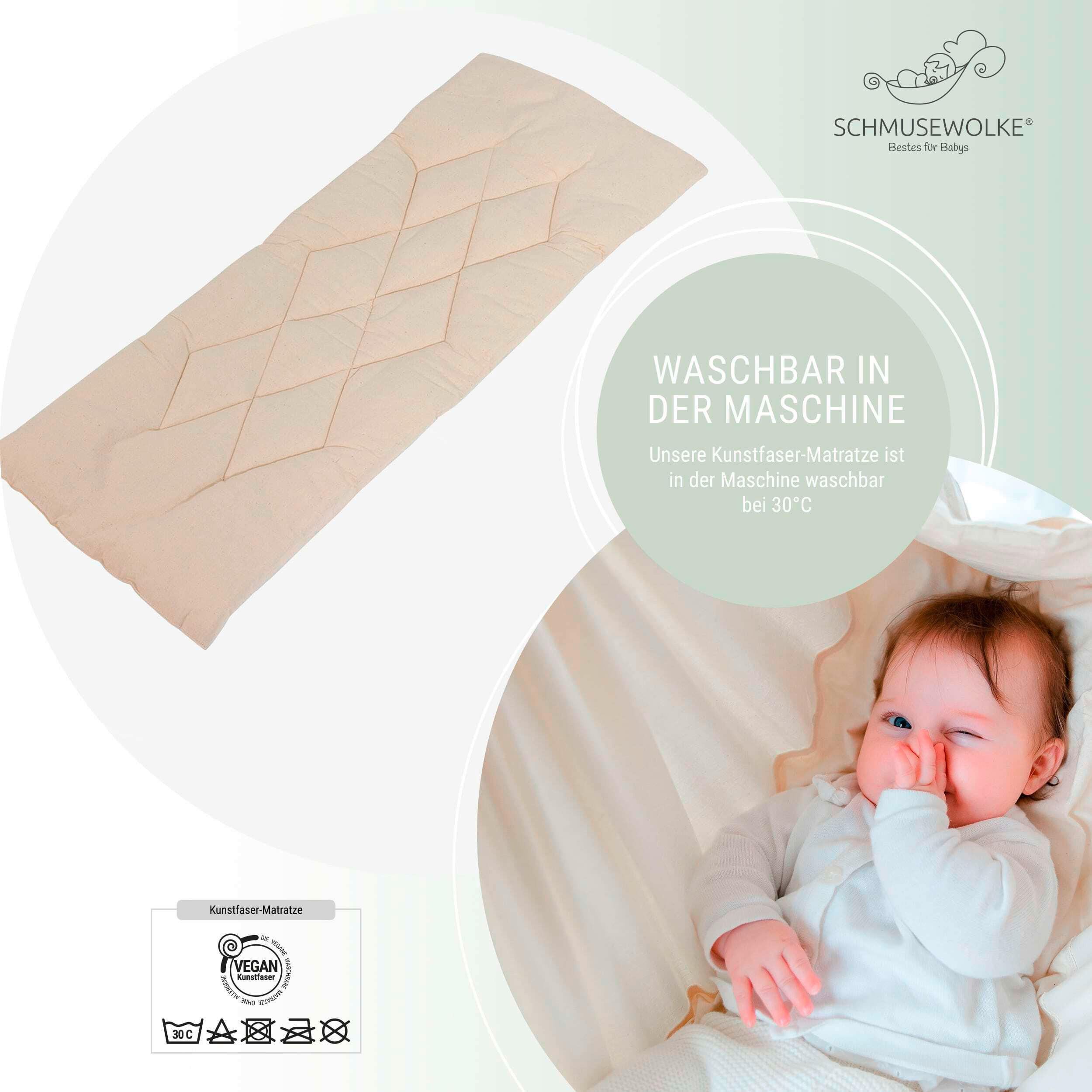 MATRATZE FÜR FEDERWIEGE   - Beige, Basics, Textil (85/28/4cm) - SCHMUSEWOLKE