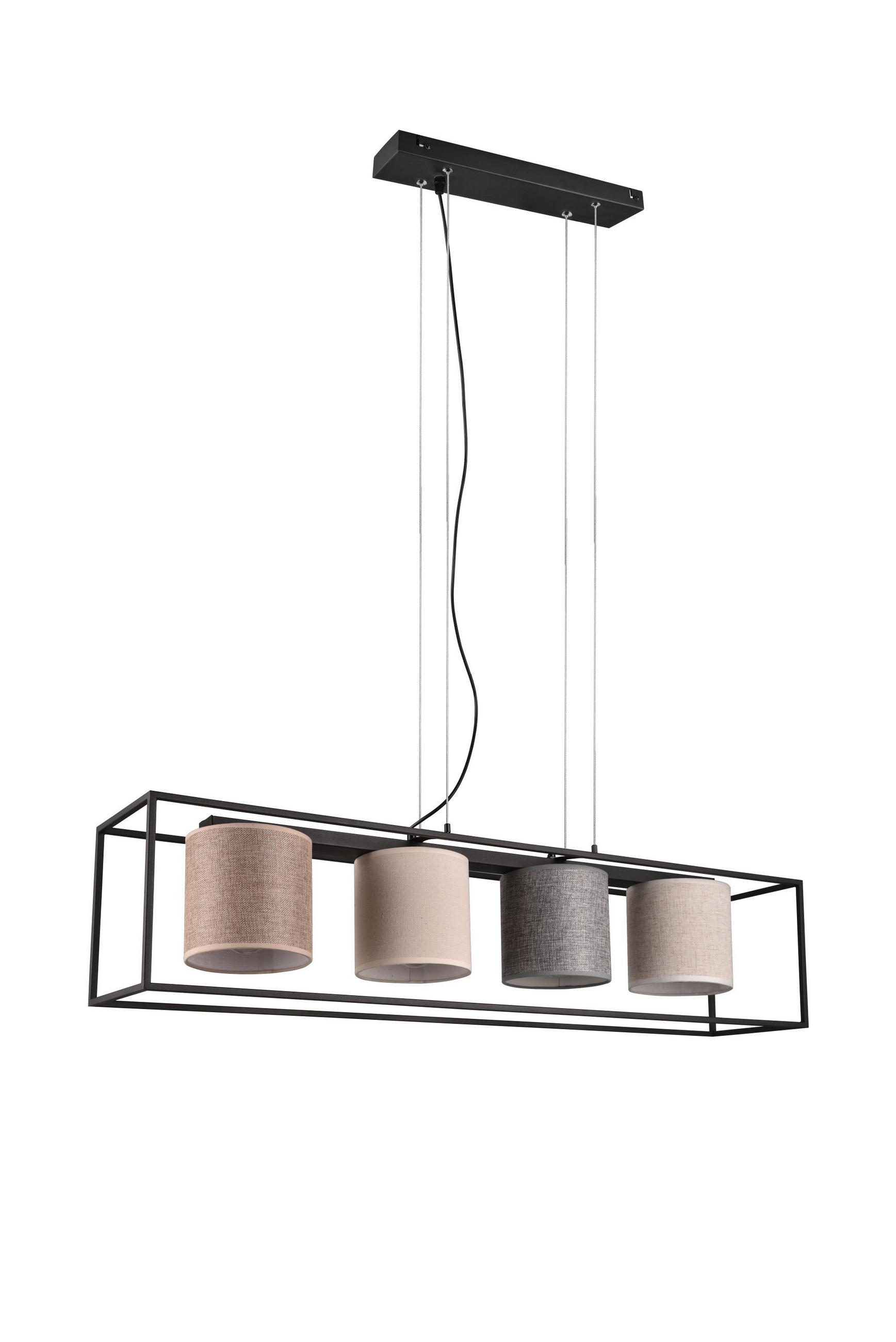HÄNGELEUCHTE 100/20/150 cm   - Creme/Braun, LIFESTYLE, Textil/Metall (100/20/150cm) - Novel