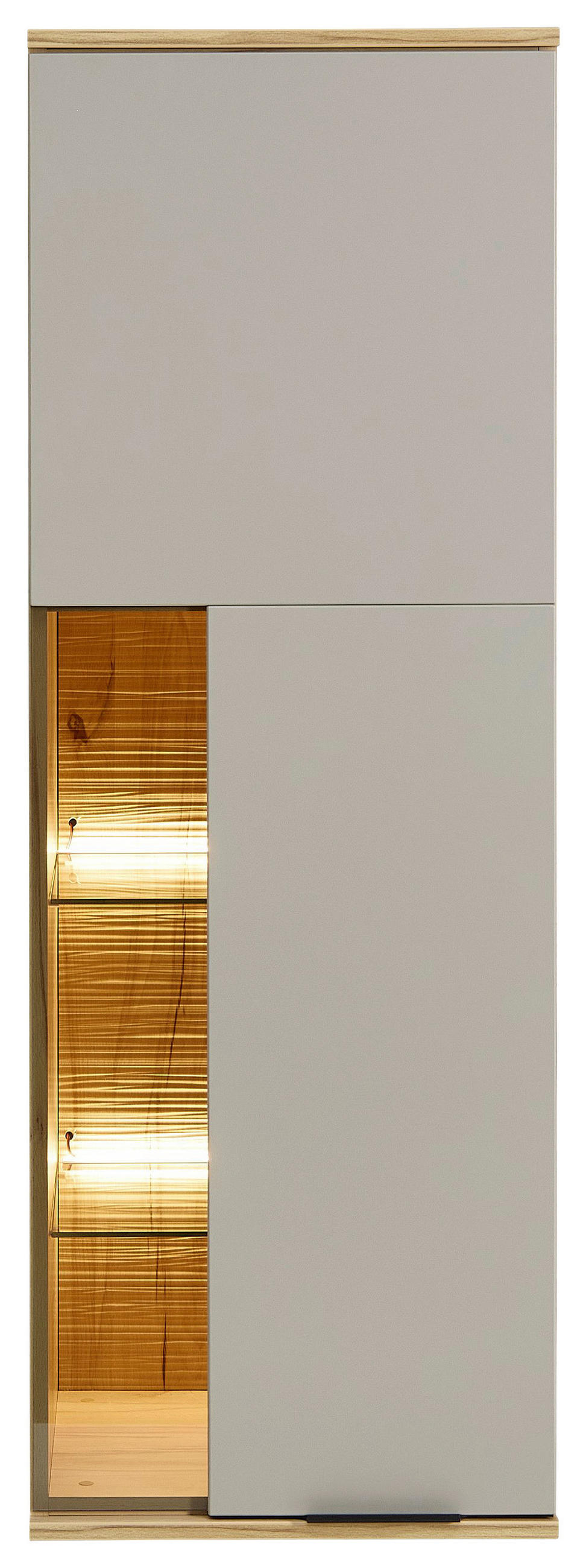 HÄNGEELEMENT Grau, Eichefarben  45/129/40 cm  - Eichefarben/Schwarz, KONVENTIONELL, Glas/Holzwerkstoff (45/129/40cm) - Venda