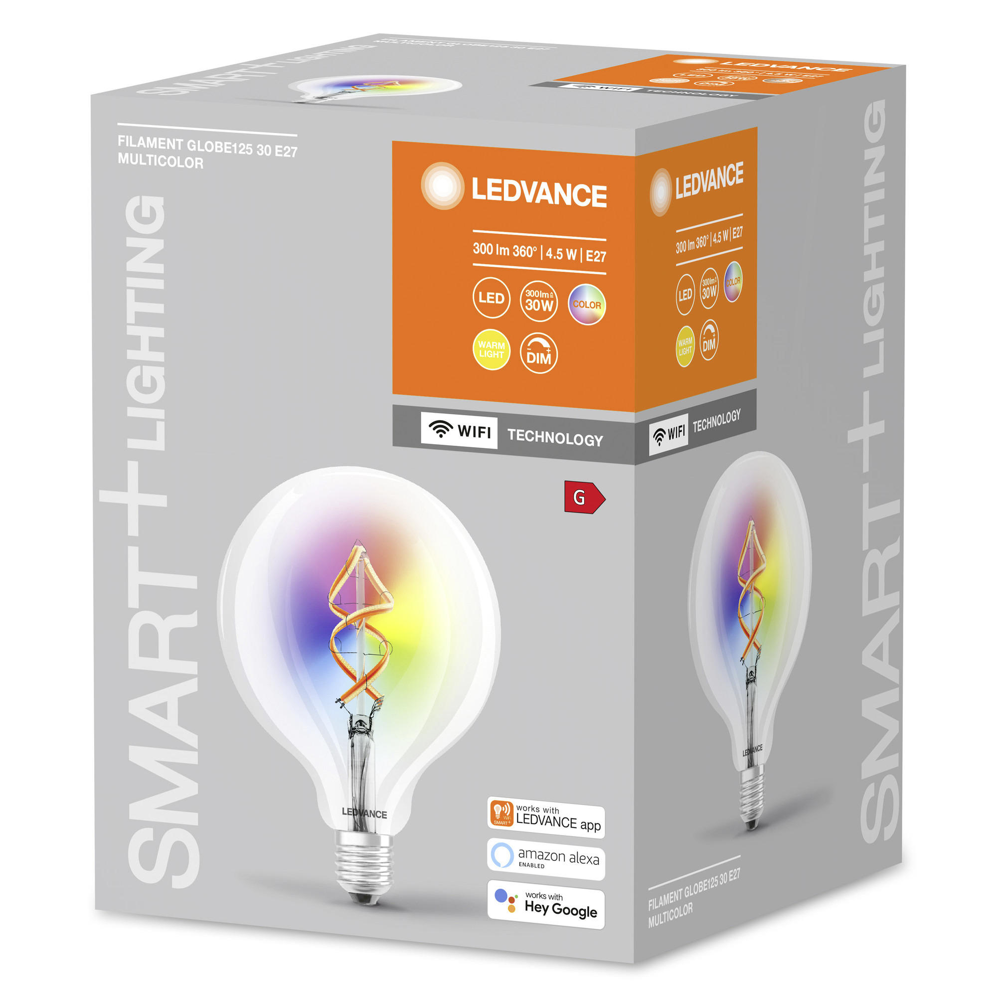 LED-LEUCHTMITTEL Smart+ Wifi Filament Globe125 30 Multicolor E27  - Basics, Glas (12,4/16,8cm) - Ledvance