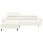 ECKSOFA in Cord Creme  - Creme/Schwarz, KONVENTIONELL, Textil/Metall (174/277cm) - Carryhome