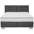 BOXSPRINGBETT 200/200 cm  in Grau  - Chromfarben/Grau, KONVENTIONELL, Textil (200/200cm) - Dieter Knoll