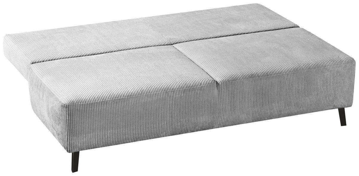 SCHLAFSOFA in Cord Hellgrau  - Hellgrau/Schwarz, Design, Textil/Metall (197/92/88cm) - Novel
