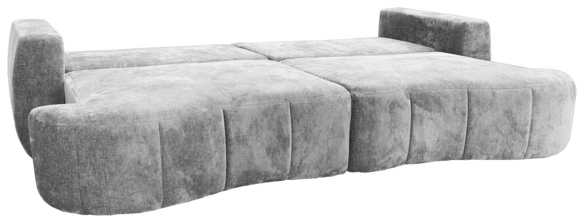BOXSPRINGSOFA  mit Rücken echt Velours Grau  - Schwarz/Grau, Trend, Kunststoff/Textil (292/71-99/127cm) - Livetastic
