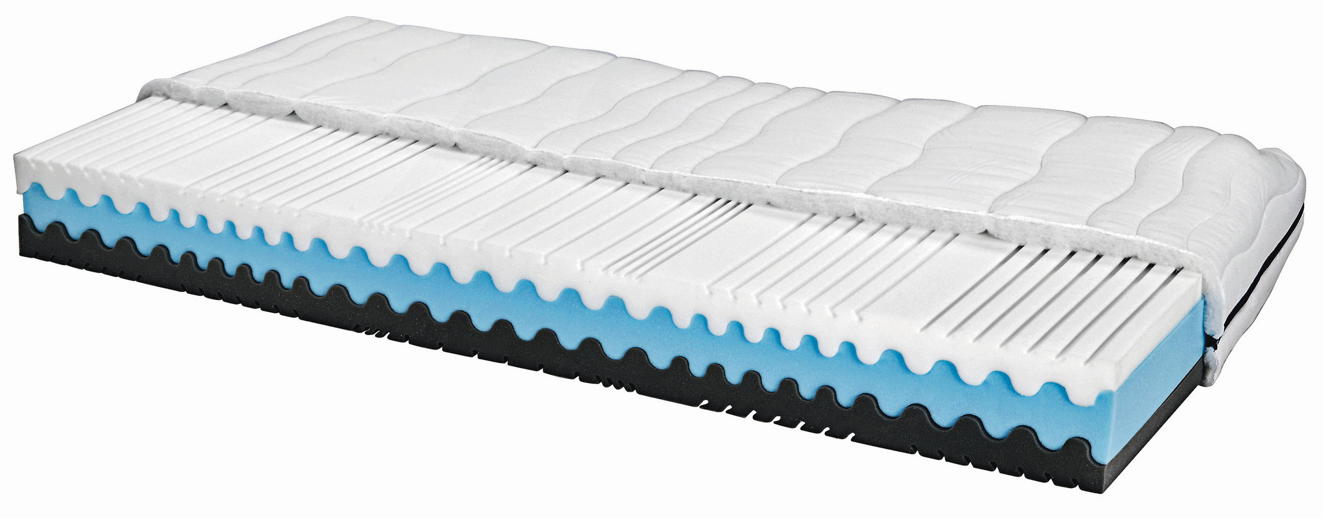 WENDEMATRATZE H2+H3 90/200 cm, Höhe ca.: 23 cm, H2 + H3 = mittel + fest, 7-Zonen - Weiß, Basics (90/200cm) - Livetastic