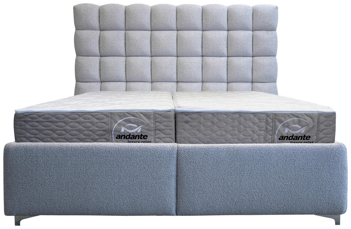 KÁRPITOZOTT ÁGY   - krómszínű, Basics, textil/fa (194/150/220cm) - Andante