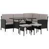 DINING-LOUNGESET  - Schwarz/Grau, KONVENTIONELL, Kunststoff - Gardenson
