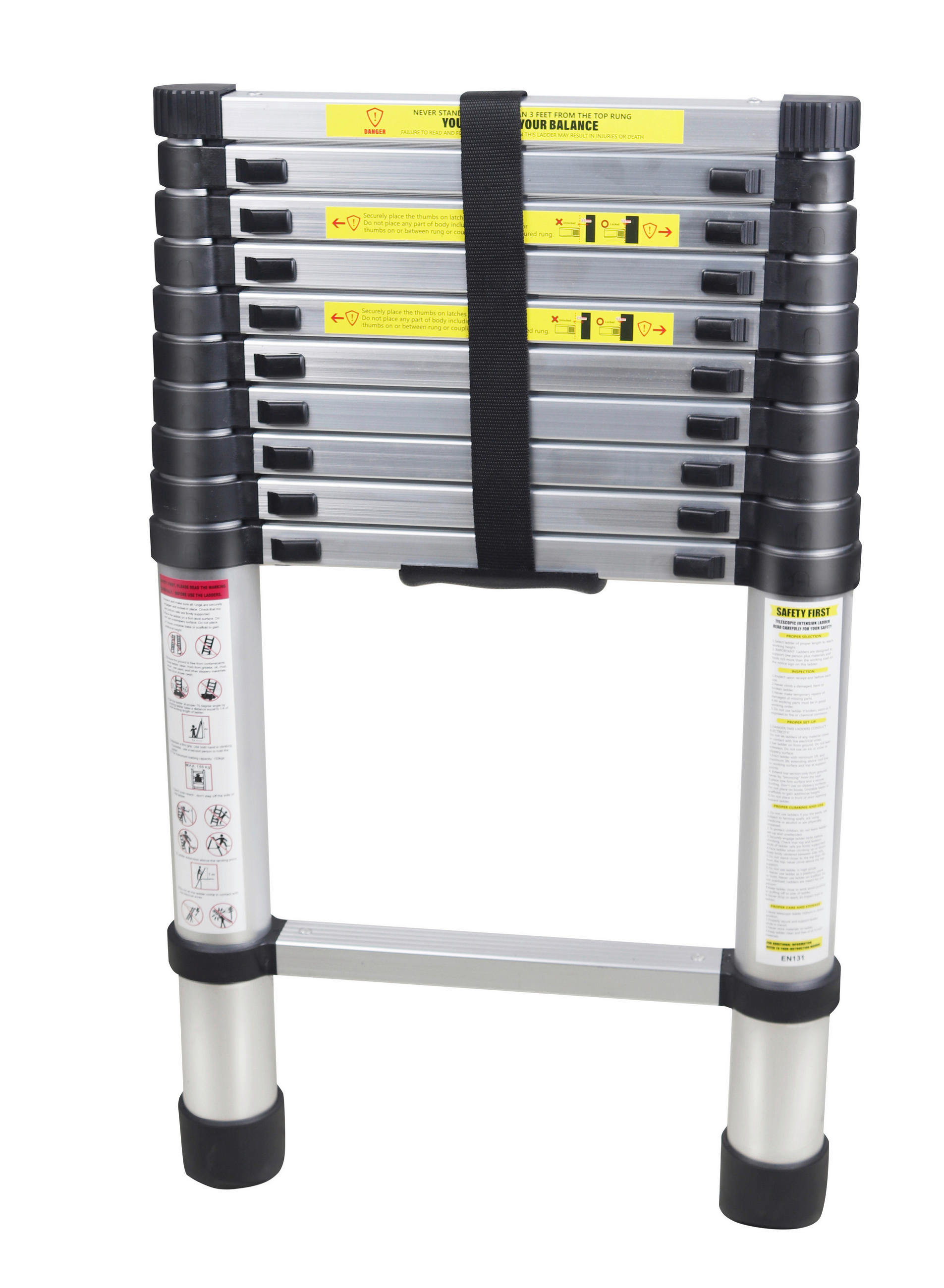 Aqua Laser teleskopske ljestve - svijetlo siva, Basics, metal (79/50/16.5cm)