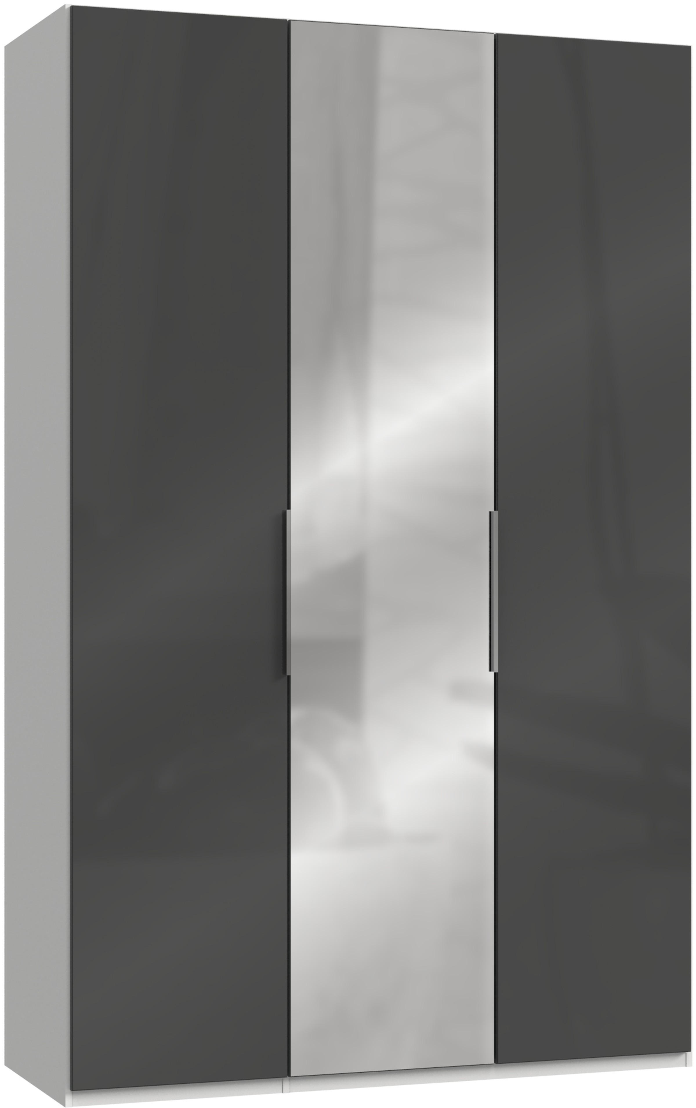 DREHTÜRENSCHRANK  in Grau, Weiß  - Chromfarben/Weiß, MODERN, Holzwerkstoff/Metall (150/236/58cm) - MID.YOU