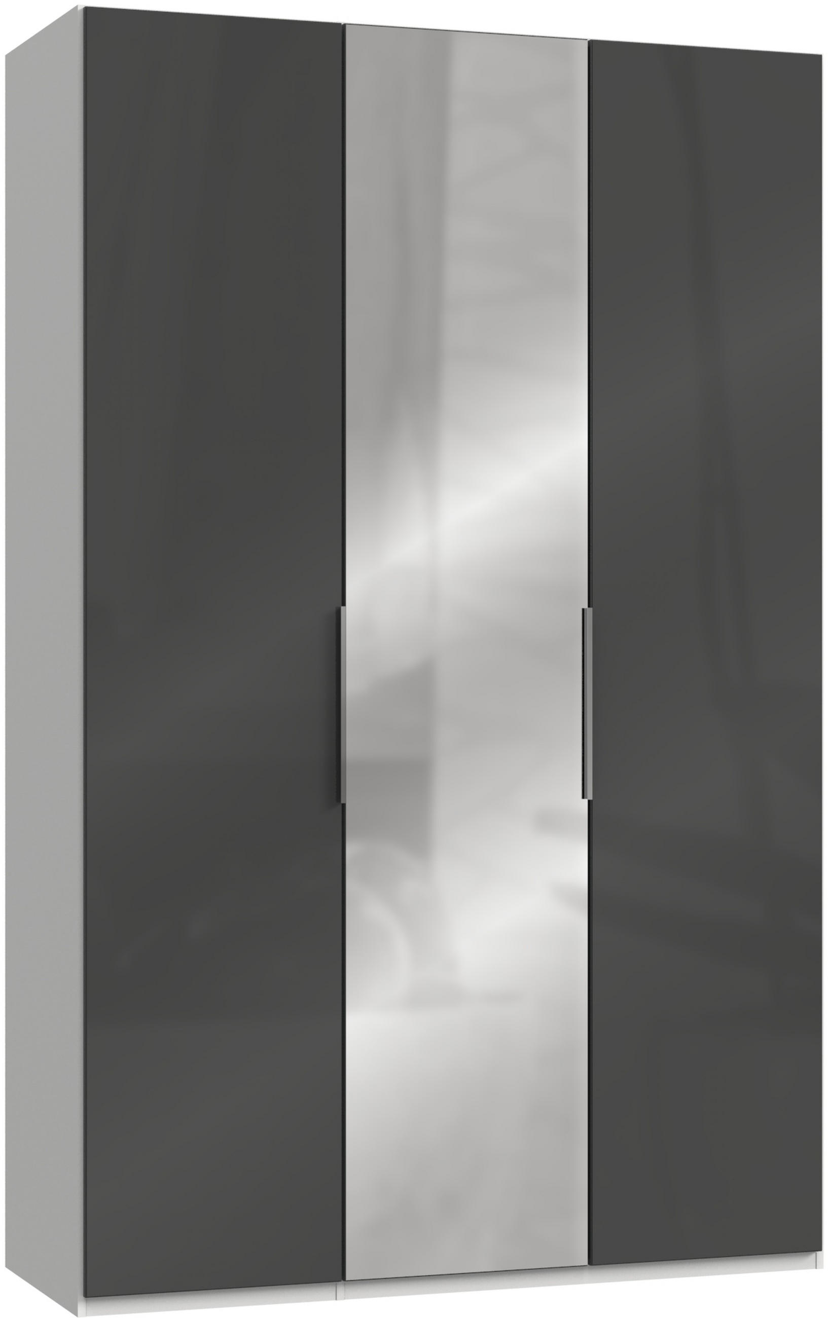 DREHTÜRENSCHRANK  in Grau, Weiß  - Chromfarben/Weiß, MODERN, Glas/Holzwerkstoff (150/236/58cm) - MID.YOU