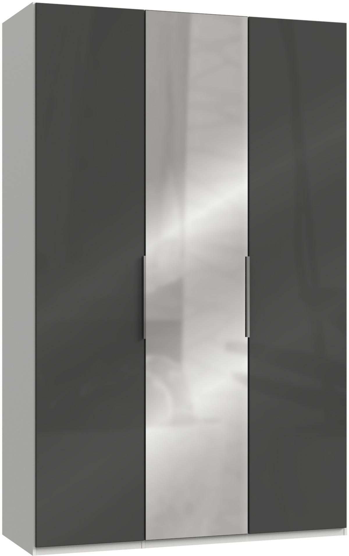 DREHTÜRENSCHRANK in Grau, Weiss  - Chromfarben/Weiss, Modern, Glas/Holzwerkstoff (150/236/58cm) - MID.YOU