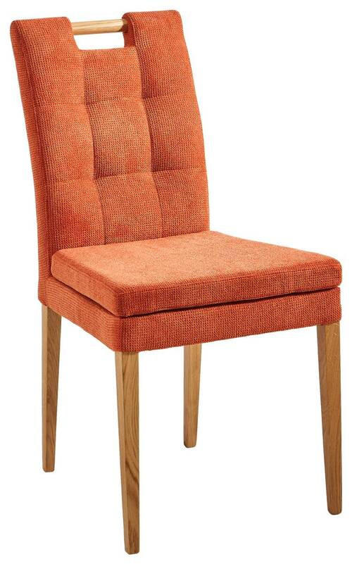 STOLIČKA, 47/91,5/59 cm - oranžová/farba duba, Konventionell, drevo/textil (47/91,5/59cm) - Cantus