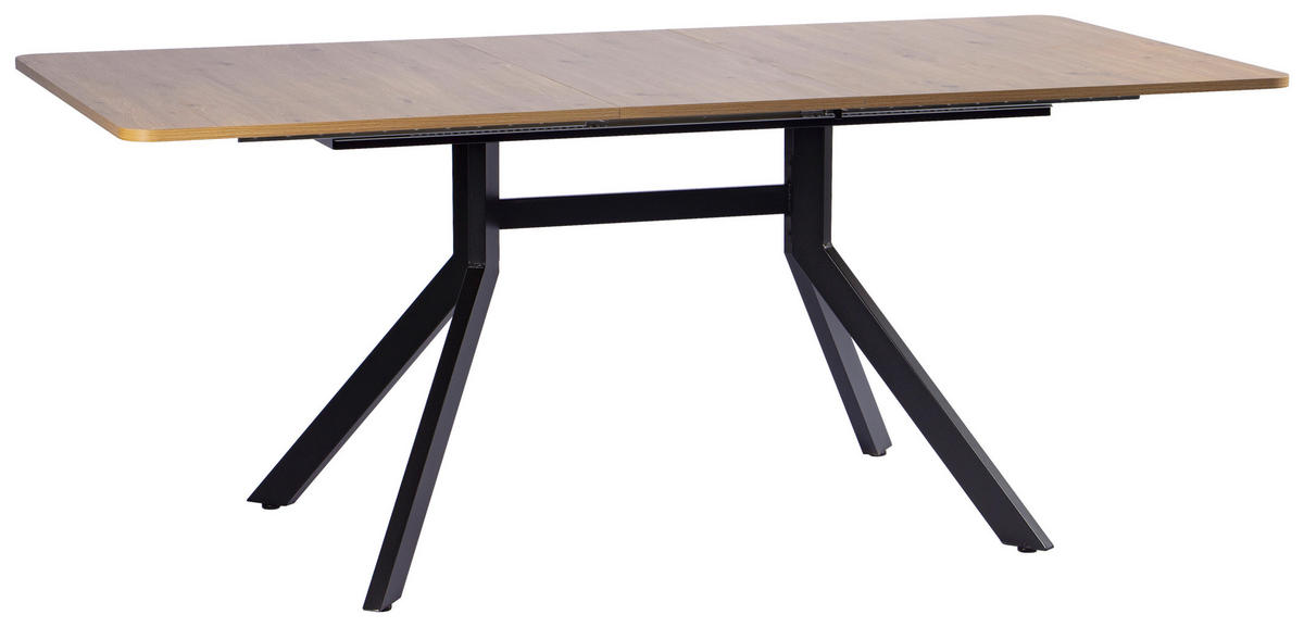 ESSTISCH 150-190/90/76 cm Nachbildung  Metall, Holzwerkstoff ausziehbar rechteckig Schwarz, Eiche Artisan  - Schwarz/Eiche Artisan, MODERN, Holzwerkstoff/Metall (150-190/90/76cm) - Livetastic
