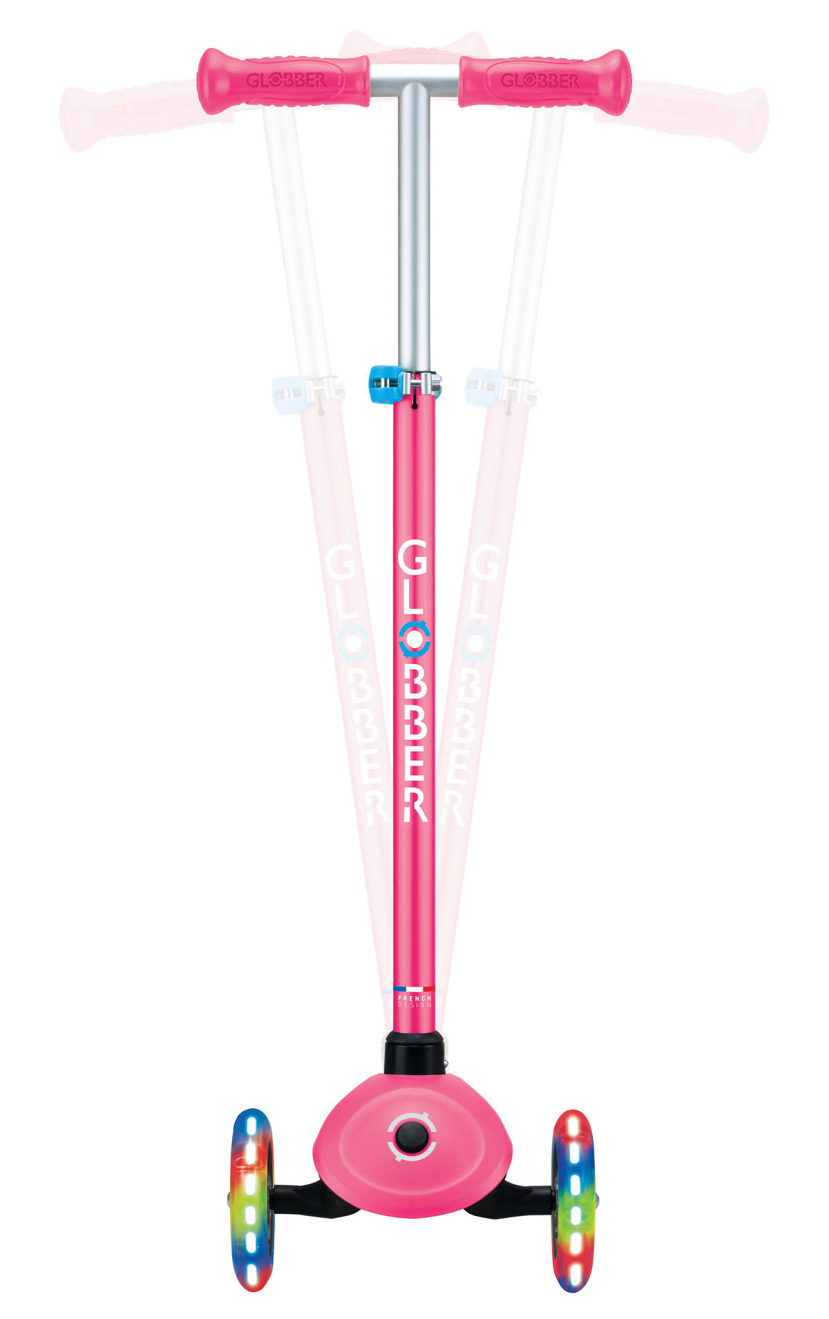 KINDERSCOOTER PRIMO PLUS LIGHTS  - Fuchsia, Basics, Kunststoff (57.5/28/82,5cm) - GLOBBER