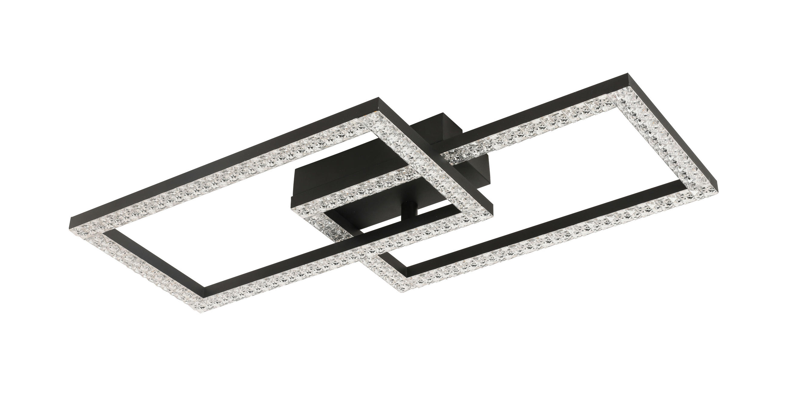 LED MENNYEZETI LÁMPA - fekete, Basics, műanyag/fém (50/28/7cm) - Novel