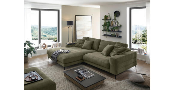 ECKSOFA in Feincord Taupe  - Taupe/Schwarz, Design, Textil/Metall (207/293cm) - Dieter Knoll