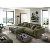 ECKSOFA in Feincord Mokka  207/293 cm  - Schwarz/Mokka, Design, Textil/Metall (207/293cm) - Dieter Knoll