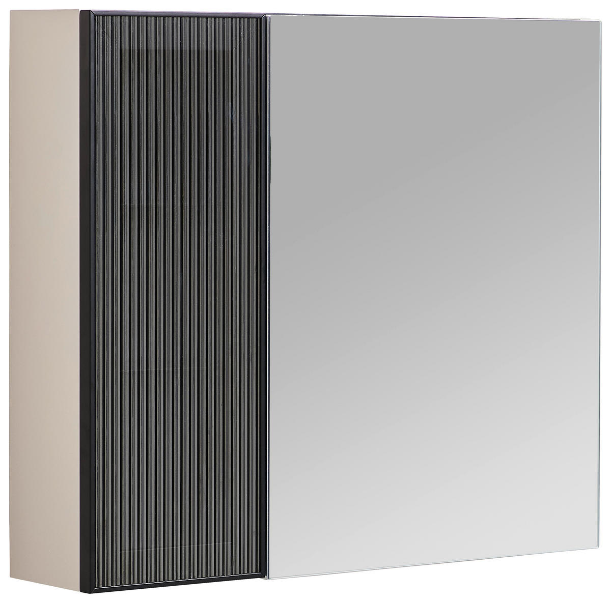 BADEZIMMER 3-teilig  in  - Weiß Hochglanz/Beige, MODERN, Glas/Holz (80/114/45cm) - MID.YOU