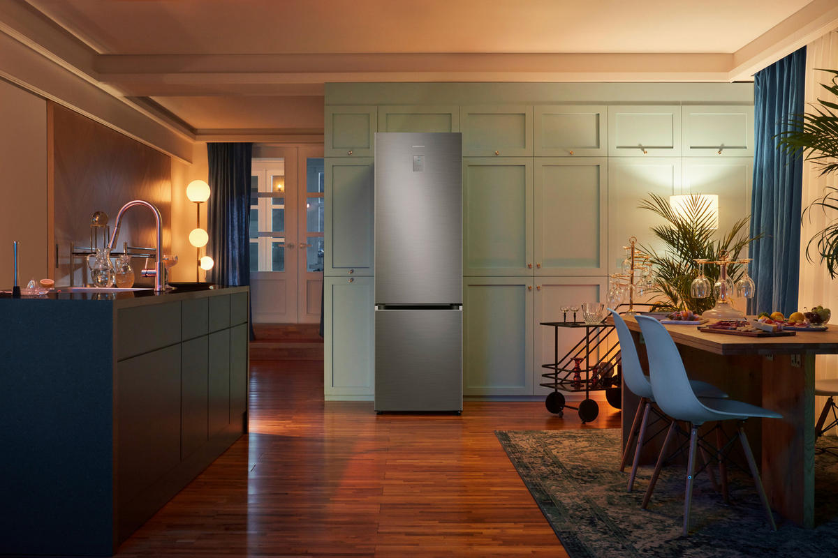 KÜHL-GEFRIER-KOMBINATION 59,5/203,0/65,8 cm RL38A776ASR/EG  - Edelstahlfarben, Basics, Glas/Kunststoff (59,5/203,0/65,8cm) - Samsung