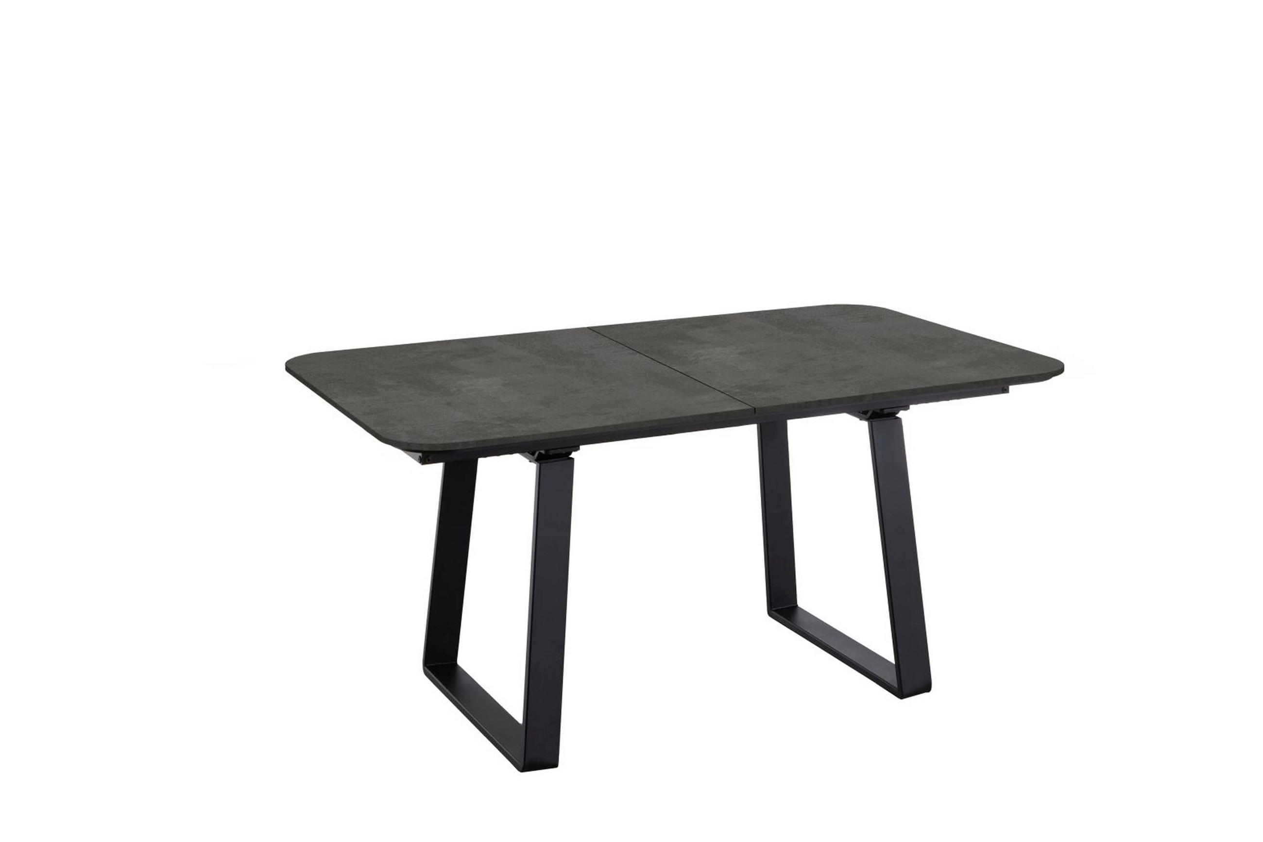 ESSTISCH 160-210/95/76 cm Nachbildung  Holz, Metall ausziehbar, in verschiedenen Größen erhältlich oval Schwarz  - Schwarz, Basics, Holz/Metall (160-210/95/76cm) - Celina Home