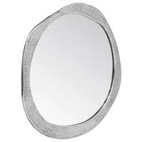 WANDSPIEGEL 57/56/2 cm    in wellenförmig  - Silberfarben, KONVENTIONELL, Glas/Metall (57/56/2cm)