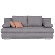SCHLAFSOFA in Textil Grau - Chromfarben/Rostfarben, Design, Kunststoff/Textil (205/88/96cm) - Ti`me