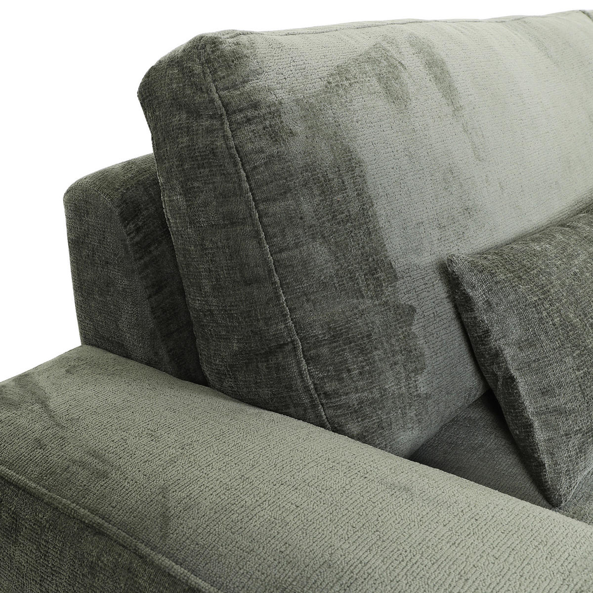 BIGSOFA in Chenille Grün  - Schwarz/Grün, Konventionell, Kunststoff/Textil (282/73/115cm) - MID.YOU