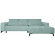 ECKSOFA  in Chenille Hellblau  279/222 cm  - Schwarz/Hellblau, KONVENTIONELL, Kunststoff/Textil (279/222cm) - Hom`in