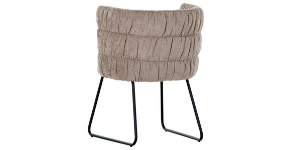 STUHL Flachgewebe Schwarz, Hellbraun  - Hellbraun/Schwarz, Basics, Textil/Metall (62/80/62cm) - Carryhome