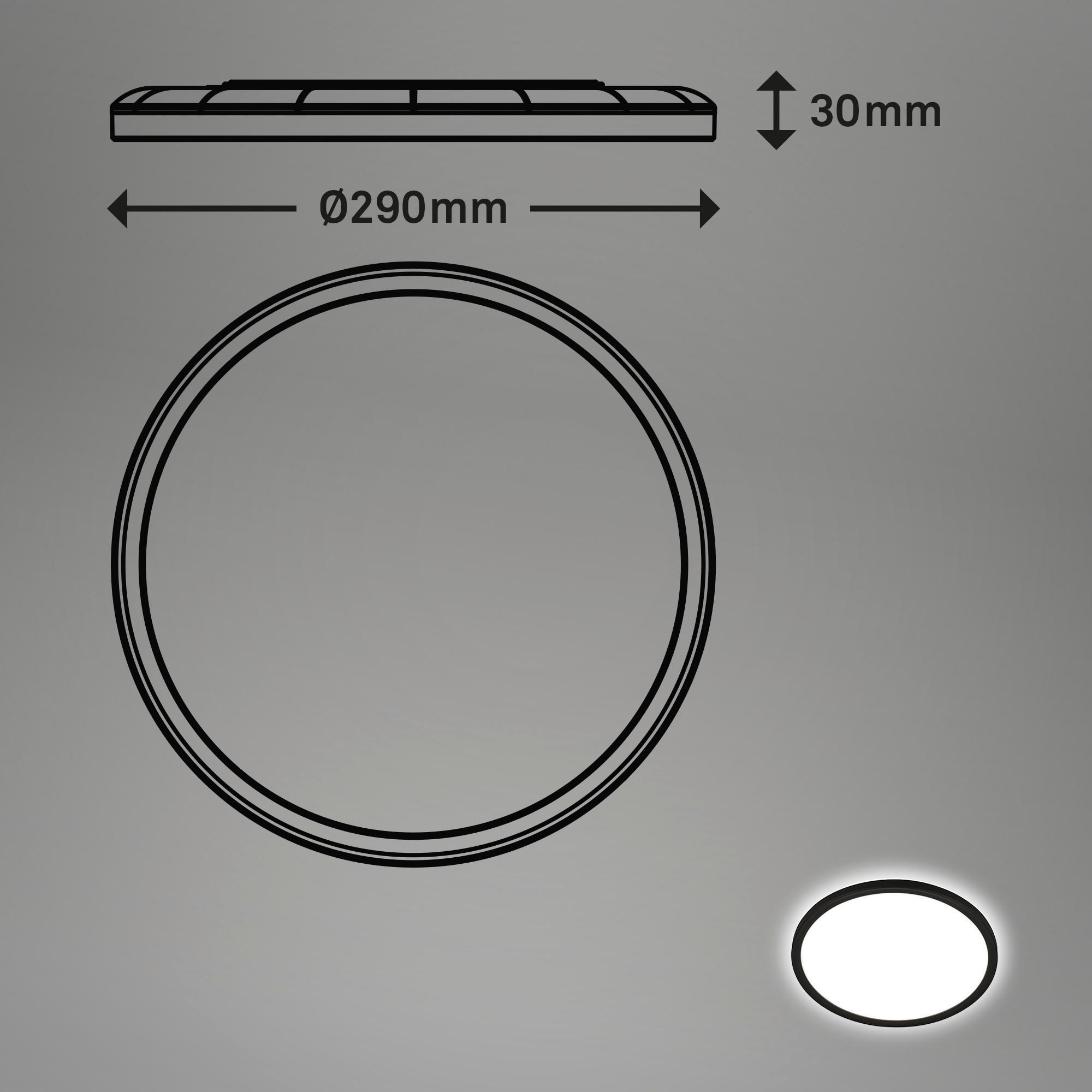 STROPNA KOPAL. LED-SVETILKA  MOVE      29/3 cm     4000 K - črna, Basics, umetna masa (29/3cm)