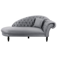 RÉCAMIERE Grau Velours  - Schwarz/Grau, Design, Holz/Textil (103/91/216cm) - MID.YOU