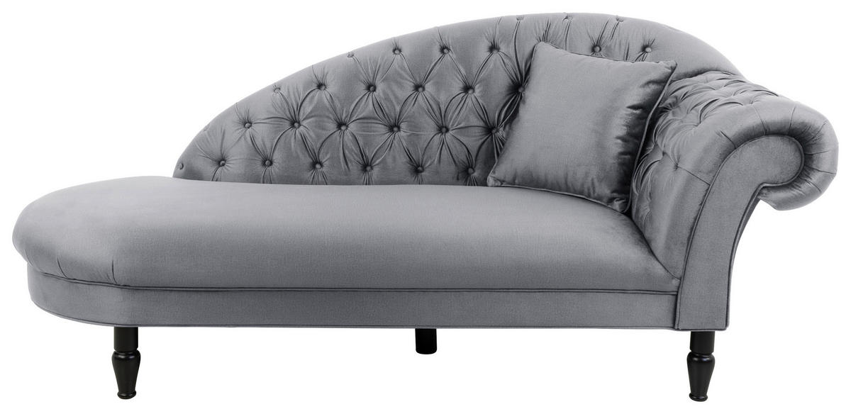 RÉCAMIERE Grau Velours  - Schwarz/Grau, Design, Holz/Textil (103/91/216cm) - MID.YOU