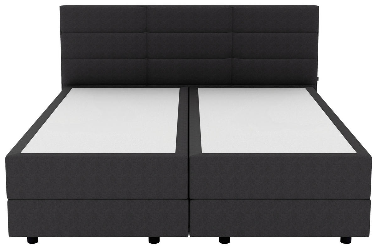BOXSPRINGBETT 200/200 cm  in Anthrazit  - Anthrazit/Schwarz, KONVENTIONELL, Holzwerkstoff/Kunststoff (200/200cm) - Musterring