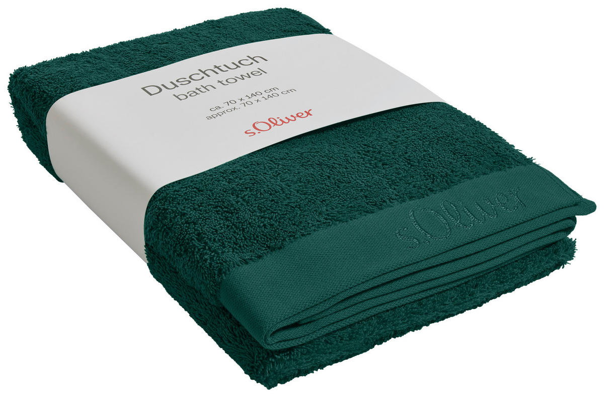 OSUŠKA DO SPRCHY, 70/140 cm, tmavě zelená - tmavě zelená, Basics, textil (70/140cm) - S. Oliver